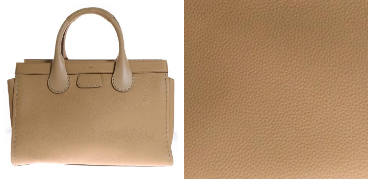 クロエのバッグと素材のアップ。