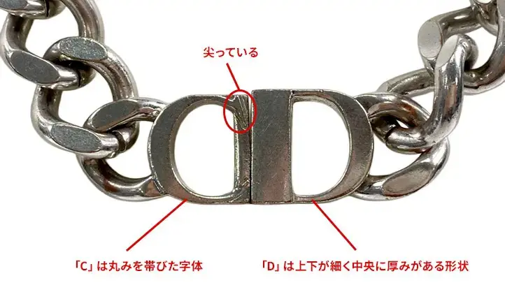 Christian Dior ディオール ブラッククロー厶 ロゴ ネックレス刻印 Christian Dior ディオール ブラッククロー厶 ロゴ ネックレス刻印